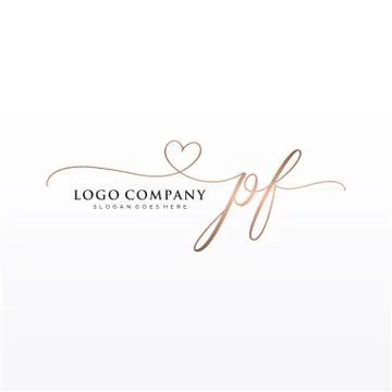 Initial PF beauty monogram and elegant logo design Illustrazione stock