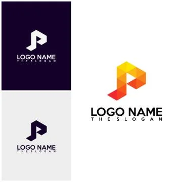 Initial PF logo vector, P logo template, Colorful logo Stock Illustration