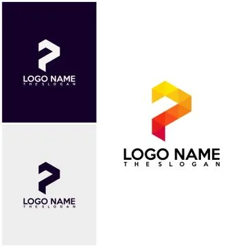Initial PF logo vector, P logo template, Colorful logo Stock Illustration
