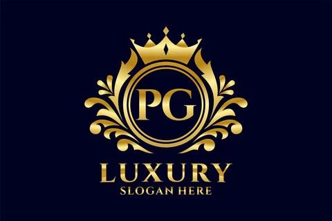 Initial PG Letter Royal Luxury Logo template in vector art for luxurious br.. Stock Illustration