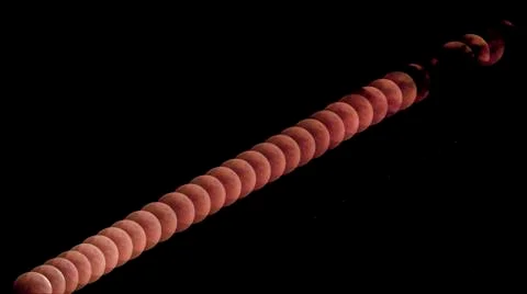 Initial phase of the full lunar eclipse - 15.06.2011 Stock Photos