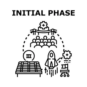 Initial phase project development starting process concept Stock Illustration