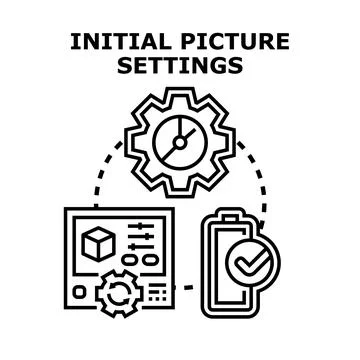 Initial picture settings concept configuring digital image options Stock Illustration