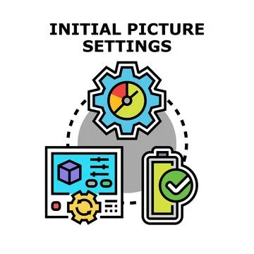 Initial picture settings concept configuring digital image options Stock Illustration