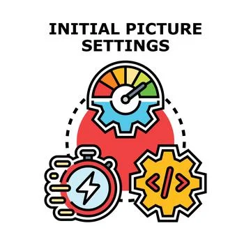 Initial picture settings optimization speed development concept Stock Illustration