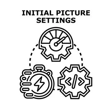 Initial picture settings optimization speed development concept Stock Illustration