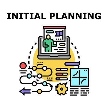 Initial planning process establishing business development strategy 스톡 일러스트