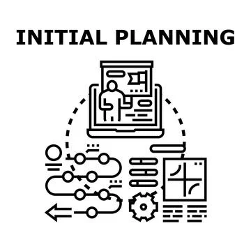 Initial planning process establishing business development strategy 스톡 일러스트