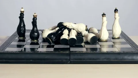 Initial position of chess figures on the board Stock Footage 70210487