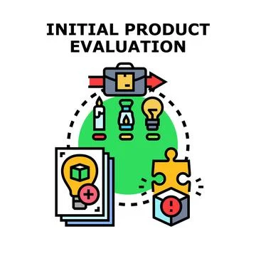 Initial product evaluation process planning and development Stock Illustration
