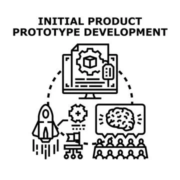 Initial product prototype development business process Illustrazione stock