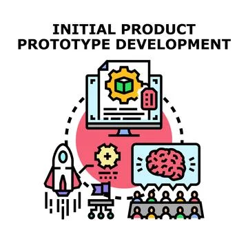 Initial product prototype development business process Stock Illustration