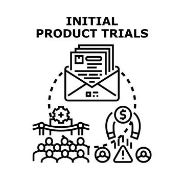 Initial product trials and development testing concept Stock Illustration