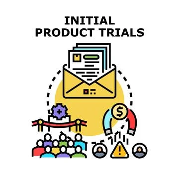 Initial product trials and development testing concept Stock Illustration
