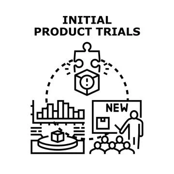 Initial product trials testing new product development Stock Illustration