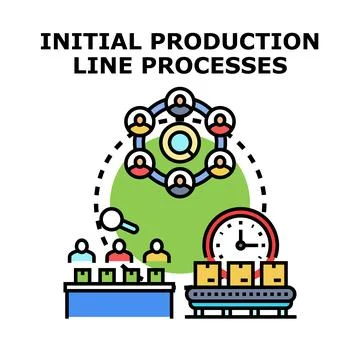 Initial production line processes development and strategy Stock Illustration