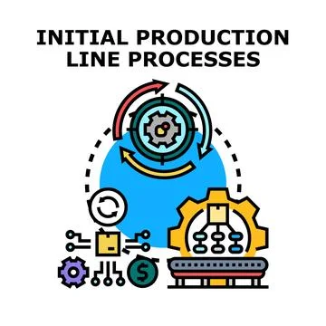 Initial production processes for efficient manufacturing workflow Stock Illustration