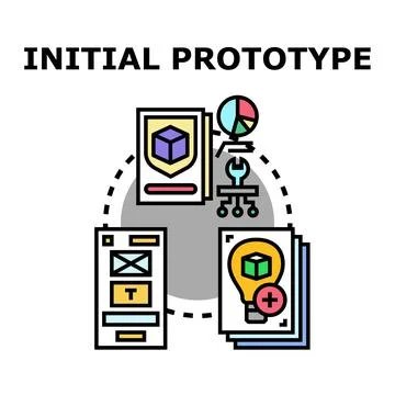 Initial prototype creating process concept vector illustration イラスト素材