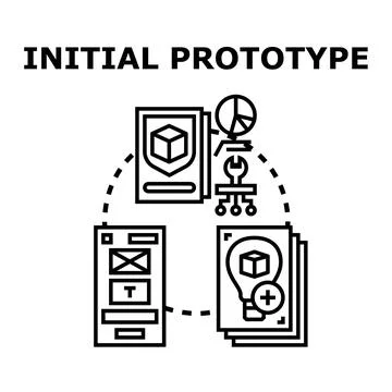 Initial prototype creating process concept vector illustration Stock Illustration