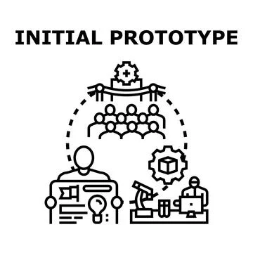 Initial prototype creation and product development concept Stock Illustration
