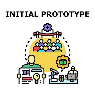 Initial prototype creation and product development concept 스톡 일러스트