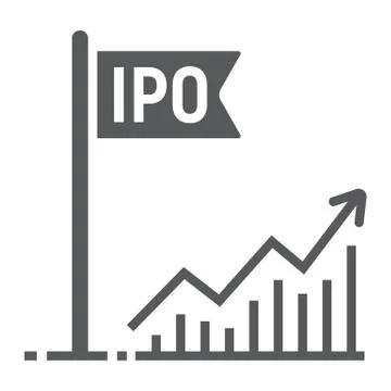 Initial public offer glyph icon, development Stock Illustration