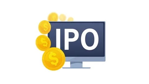 Initial Public Offering animation with gold coins and green screen Stock Footage 319024919