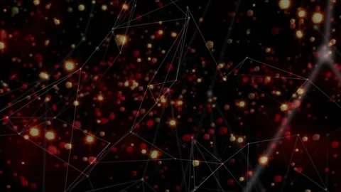 Initial pulse initiating glowing nodes mesh, shifting and pulsing, reshaping Video stock 330258315