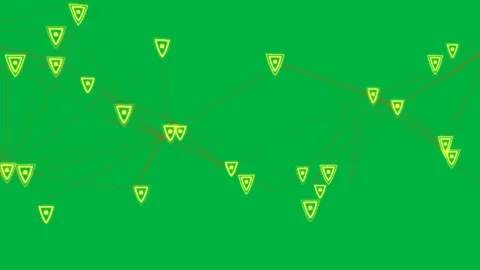 Initial pulse starting node network and edges, pulsing, aligning, showing links 스톡 동영상 329548835