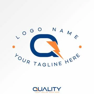 Initial Q font cut thunder electric storm powerful flash futuristic branding Stock Illustration