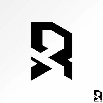 Initial R font fast cut adventure sport game tech monogram typography brand Stock Illustration