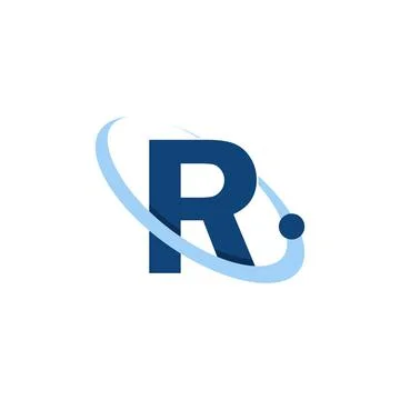 Initial R letter typography logo Stock Illustration