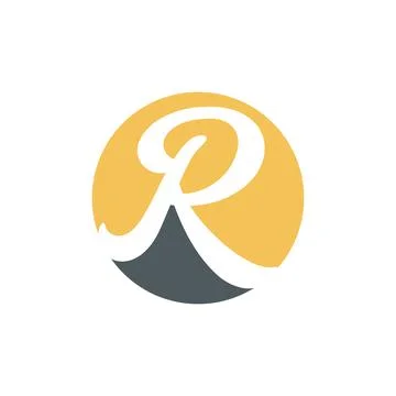 Initial R logo vector rounded Stock Illustration
