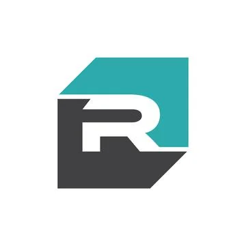 Initial R rectangle logo vector Template Stock Illustration