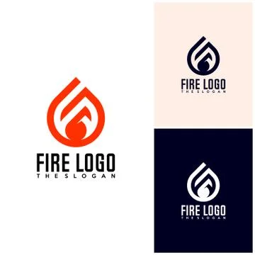 Initial R S F with Fire logo design vector, Fire icon simple logo design temp Stock Illustration