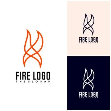 Initial R S F with Fire logo design vector, Fire icon simple logo design temp Stock Illustration
