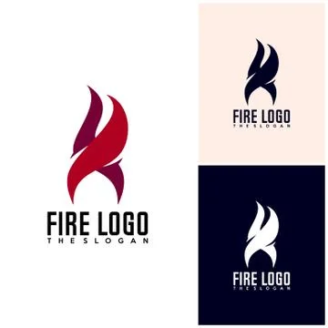 Initial R S F with Fire logo design vector, Fire icon simple logo design temp Stock Illustration