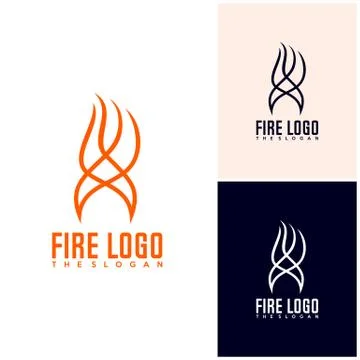 Initial R S F with Fire logo design vector, Fire icon simple logo design temp Stock Illustration