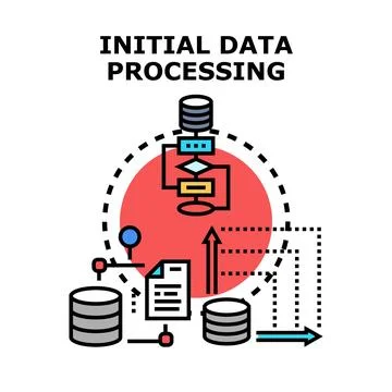 Initial raw data processing concept for analysis Stock-Illustration