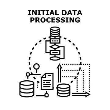 Initial raw data processing concept for analysis Stock Illustration