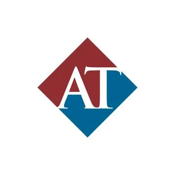 Initial AT rhombus logo vector design Stock Illustration