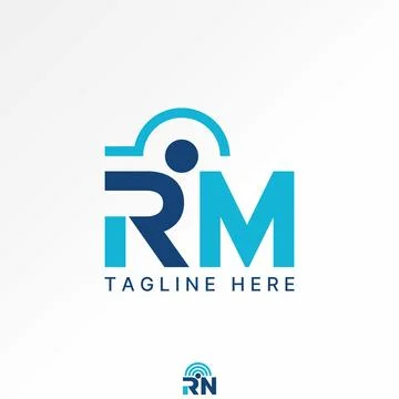 Initial RM font start run health fitness begin track moving speed lapse ready Stock Illustration