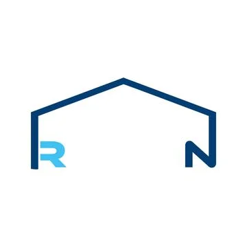 Initial RN House Icon Design Stock Illustration