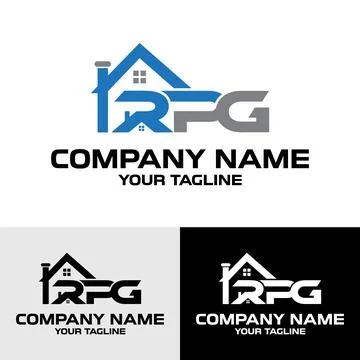 Initial RPG letter modern vector typography real estate logo Stock Illustration