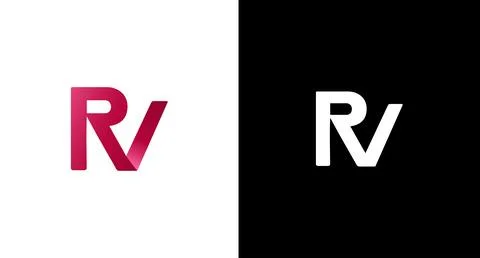 Initial RV letter linked logo vector template. Swoosh letter RV logo design. Stock Illustration