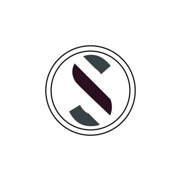 Initial S Circle Framed Letter Logo Design Stock Illustration