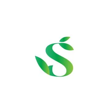 Initial S Combine Linked with Symbol Leaf Stock Illustration
