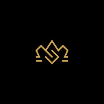 Initial S Crown Logo Template Design Vector Illustrazione stock