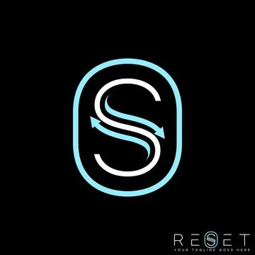 Initial S font line with arrow up down exchange to circular recycle direction Stock Illustration