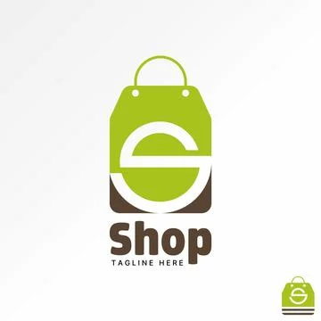 Initial S font on shopping paper bag ecommerce to trolley online mall purchase Stock-Illustration